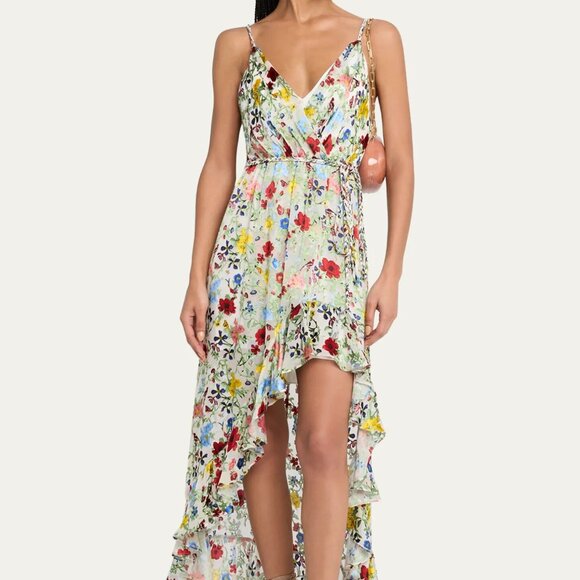 Alice + Olivia Floral High-Low Midi Dress - Picture 1 of 7